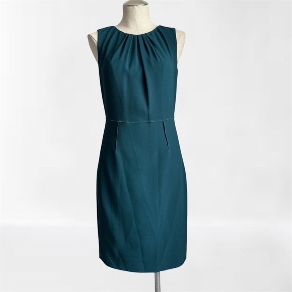Elie Tahari Sleeveless Sheath Dress Teal Green Size 6 Professional Work - Picture 1 of 11